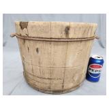 Primitive farm bucket.  Wire bound 10.5" H x