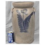 Early 17" Cobalt Blue Decorated Stoneware Cr