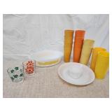 MCM Glasbake casserole dish w/ yellow daisy