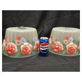 Pair  of Puff Frosted glass shades decorated with