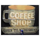Metal Coffee Shop sign " Open 