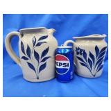 2 Williamsburg Pottery stoneware blue decorated