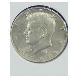 1964 Kennedy Silver Half dollar coin.   Look at