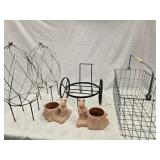 Wrought Iron plant ri,er , 2 Wire egg shaped
