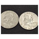 2 Ben Franklin 1963-D  Half Dollars look at