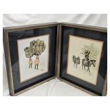 2 Mar Beth Haiti Drawings , both signed and dated