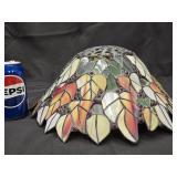 Leaded Stain glass table lamp shade,  berries a