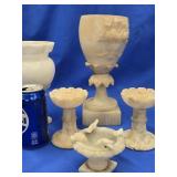 Alabaster and Marble lot - Pair Alabaster 4"