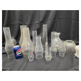 20  Vintage Glass Lamp Chimneys and shades , 2