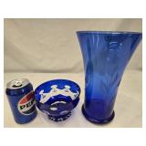 U. S. S. R. Bohemian Cobalt blue to clear glass