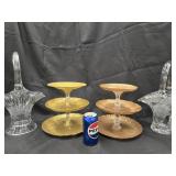 Glas lot -  Duncan Miller glass basket wire cut