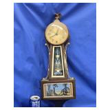 MCM New Haven Clock Co. Banjo Clock,  brass trim