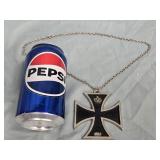 1914 Iron Cross 3"ï¿½3"  Pendant  has 24" chain