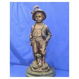 " Alpine Boy " Bronze Sculpture by Haubner ,