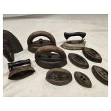 Sad Iron lot 10 pieces Style and sizes Vary look
