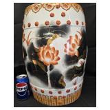 Porcelain 18" Garden Seat , handpainted Lotus