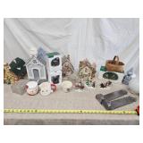Christmas houses No cords, wood music box house,