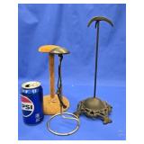 3  Antique Hat Stands  - 1 Victorian 12.5"h cast