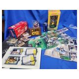 Staring Line up Football figures, NASCAR cards,