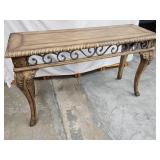 Console Hall table wood with decorative metal