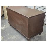 Pine Blanket Chest,  Dovetailed case,  turned