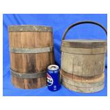 Wood 13"h  Measure and Firkin  signed  B. M.