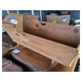 Hand dovetail cradle and vintage composition doll