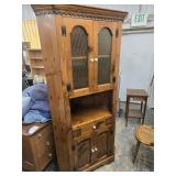 Pine corner cabinet , dental crown molding , l