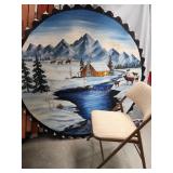 56" Saw Mill Blade w/ painted Mountain homestead