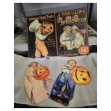 4 Metal Halloween Accent Signs , reproduction  2