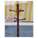 Clothes tree 57.5" H.  4 leg base.  Look at the