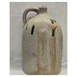 Antique 13.5" Stoneware Salt glazed Jug with dark