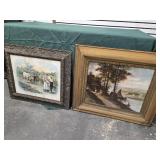 2 Victorian Prints in vintage frames , 29"ï¿½25