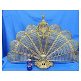 Brass folding fireplace screen.  26.5" H.