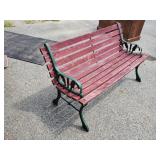 Garden bench with aluminum leaf design sides.26"