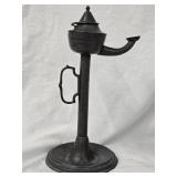 Earlt 19th Century Whale Oil Table Lamp , hinged