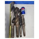 4 large spiral flute drill bits with taper