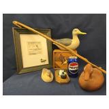 Duck Lot -  Shorebird carved hands walking stick