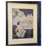 Maxfield Parrish Print " Air Castles " framed and