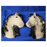Pair Horse Head Wall Mount 15"  Plaster