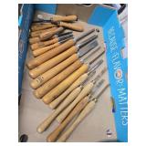 Tool Lot- 18 Lathe tool chisels , tack hammers ,