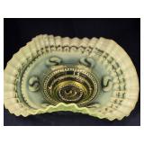 Jefferson Glass , Astro Pattern , ruffled edge
