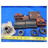 Gear nobody cutter and 9 vintage bearings.   Look