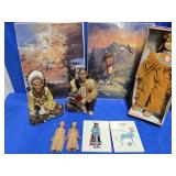 Native American Lot - 2 Resin Chief Statues Foll