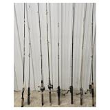 8 Fishing Rods and 6 Reels look at pictures for