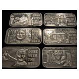 6 Silver Bars weighing 20 grams each total w