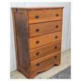 5 Drawer Maple High Chest,  panel ends  look at
