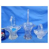 3 handled vases.  1 with tape has CRACKED handle.