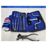 Vintage Hermes multi tool wood working set in