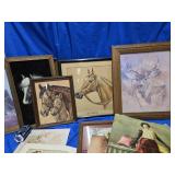 Horse, wildlife , landscape prints , 6 framed , 7